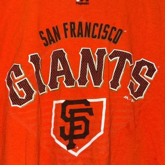 Majestic San Francisco Giants Orange T-Shirt XL 100% Cotton Mens Baseball Tee - Picture 3 of 6
